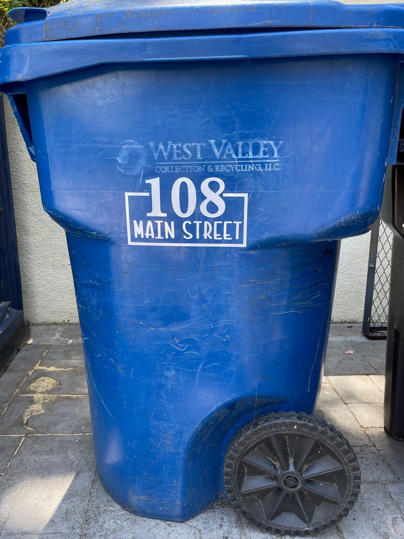 Trash Can Decal Address Garbage Can Sticker Trash Bin Outdoor Label