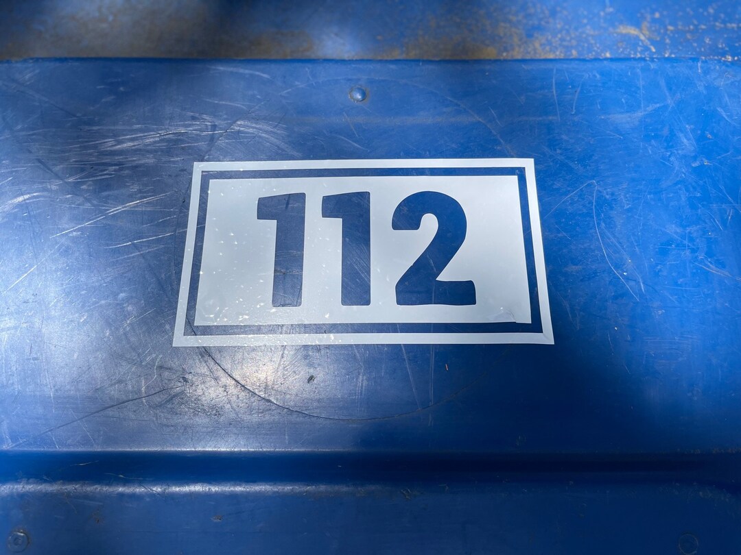 Trash Can Decal Address Garbage Can Sticker Trash Bin Etsy