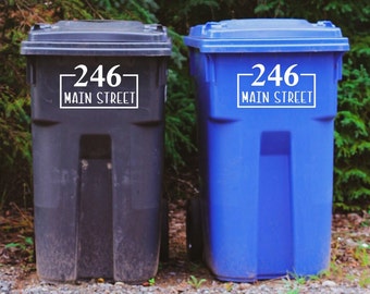 Trash Can Decal | Address Garbage Can Sticker | Trash Bin Outdoor Label |Trash and Recycle | Vinyl Decal