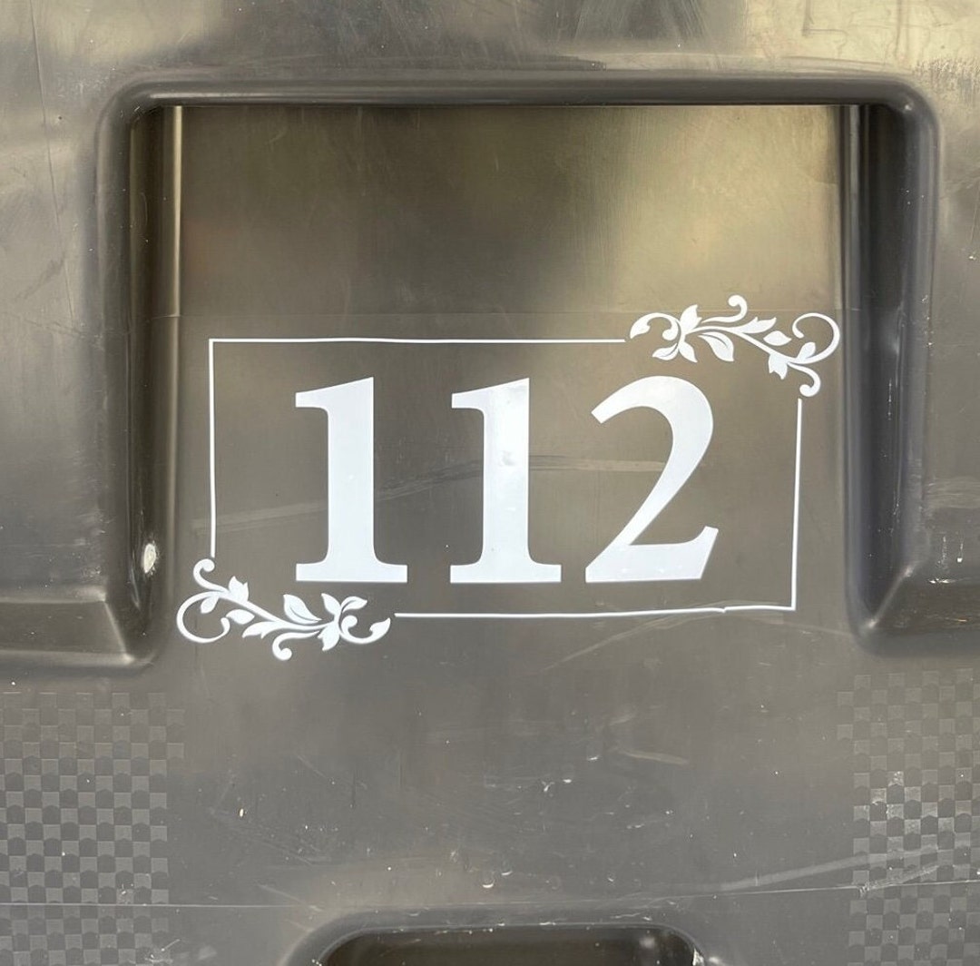 Trash Can Decal Address Garbage Can Sticker Trash Bin Etsy