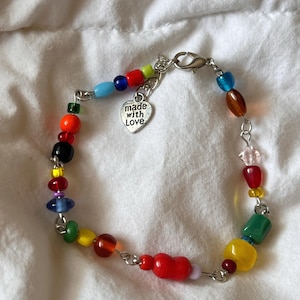 Beaded LGBTQ Pride Bracelet | Rainbow Glass Beads | Handmade One Of A Kind | Pride Accessories | Colorful Jewelry | Pride Month Gifts |