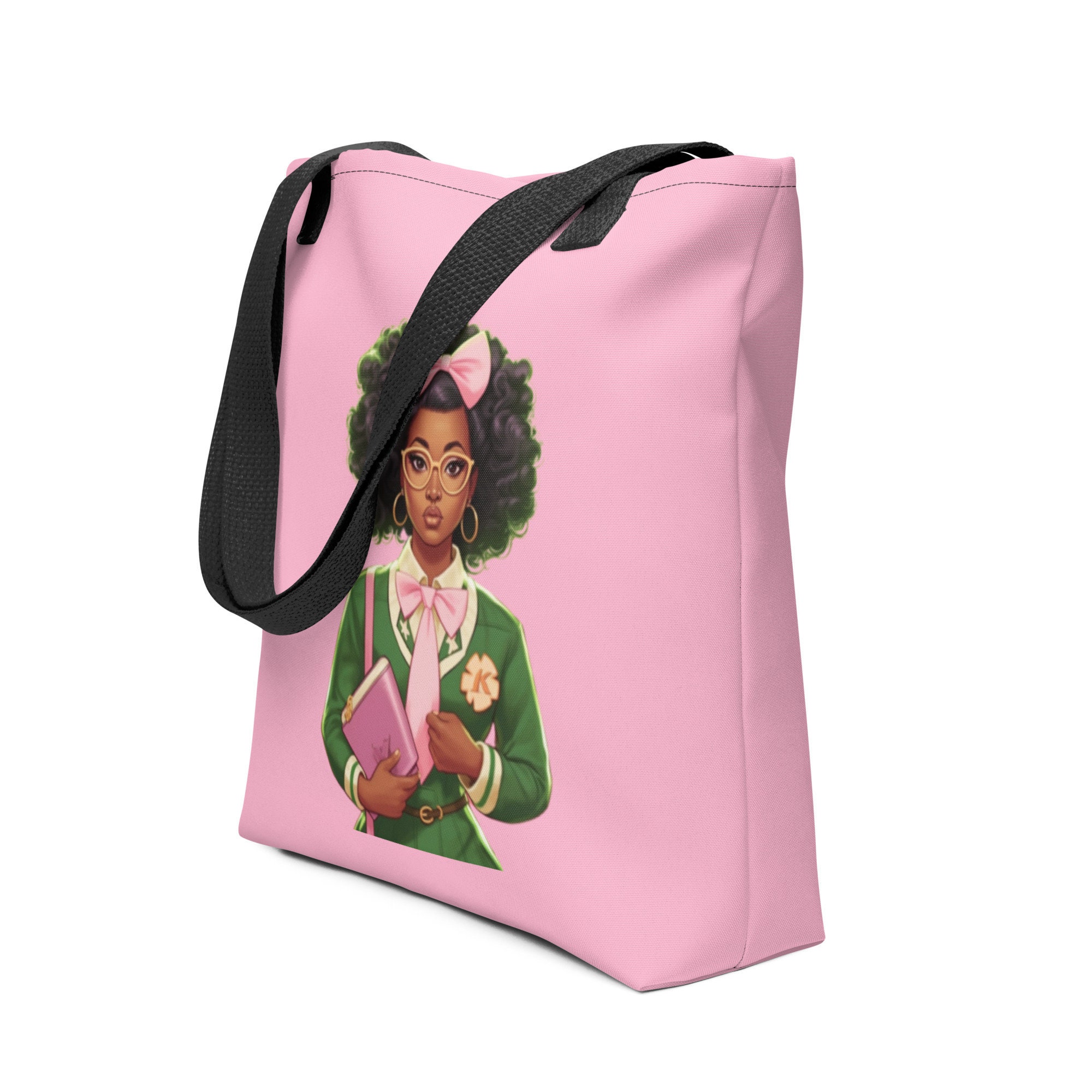 Alpha Kappa Alpha Tote Bag Pink and Green Tote Bag Unique Etsy