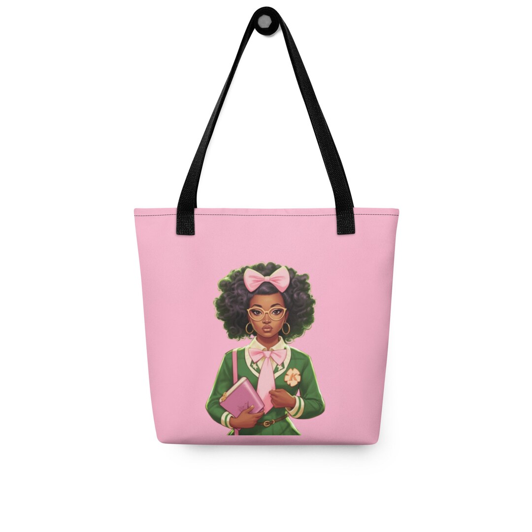 Alpha Kappa Alpha Tote Bag Pink and Green Tote Bag Unique Etsy