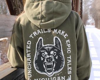 Dogman-hoody, Uncharted Trails Michigan-sweater