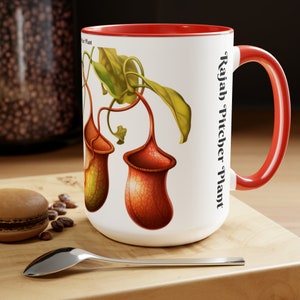 Rajah Pitcher Plant Mug - Exotic Carnivorous Plant Design - Unique Nature Lover Gift - Perfect for Gardeners and Plant Enthusiasts