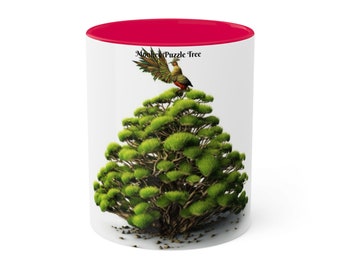 Monkey Puzzle Tree Mug - Stunning Botanical Design, Perfect for Coffee Lovers, Microwave & Dishwasher Safe, Unique Gift Idea