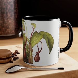 Rajah Pitcher Plant Mug - Exotic Carnivorous Plant Design - Unique Nature Lover Gift - Perfect for Gardeners and Plant Enthusiasts