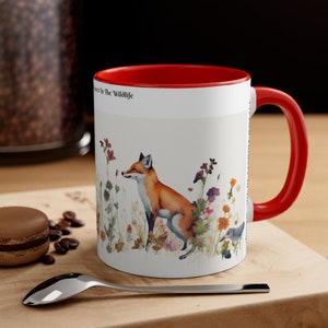 Pressed Flowers In The Wildlife Mug, Accent Coffee Mug, 11oz