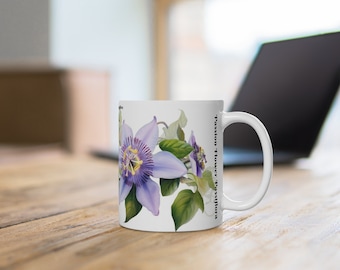 Passion Flower Mug – Botanical Coffee Cup, Floral Design