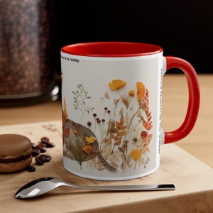 Pressed Flowers In The Wildlife Mug, Accent Coffee Mug, 11oz