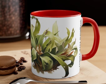Unique Mug Featuring Staghorn Fern Flower - Perfect Gift for Plant Lovers - Botanical Art Coffee Mug for Nature Enthusiasts