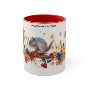 Pressed Flowers In The Wildlife Mug, Accent Coffee Mug, 11oz