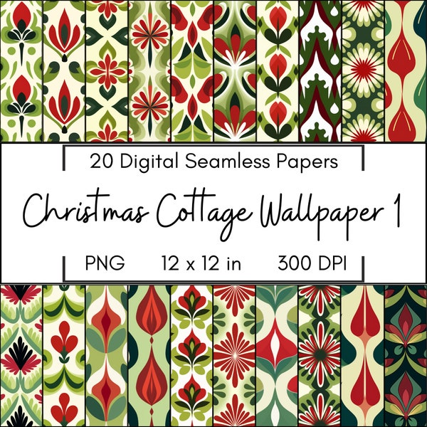 Dollhouse Christmas Wallpaper Printable - Etsy