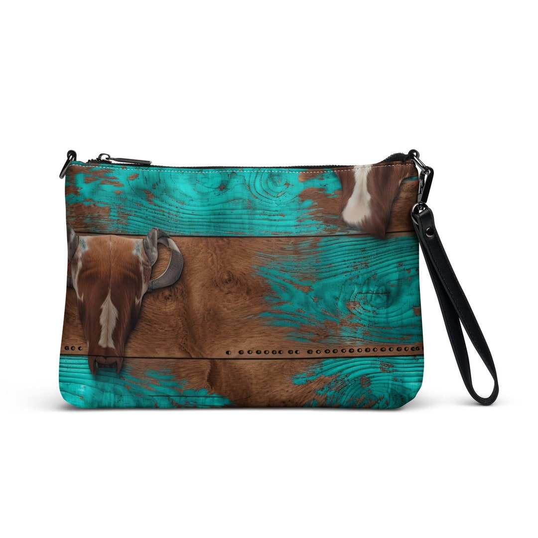 Turquois Geniune Cowhide Satchel/Crossbody