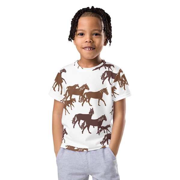 Yeehaw Boujee Kids Western crew neck t-shirt, Youth t-shirts, Childrens t-shirts, Horse t-shirt for Boys, Kids Horse Show Clothing, Country