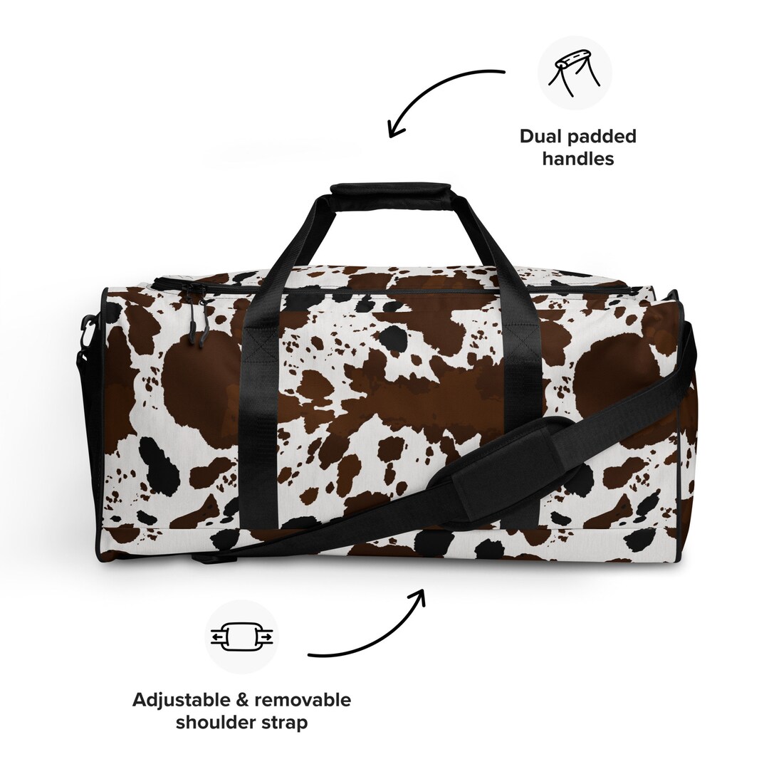 Yeehaw Boujee, Large Duffle Bag, Cowhide Print Duffle Bag, Travel ...