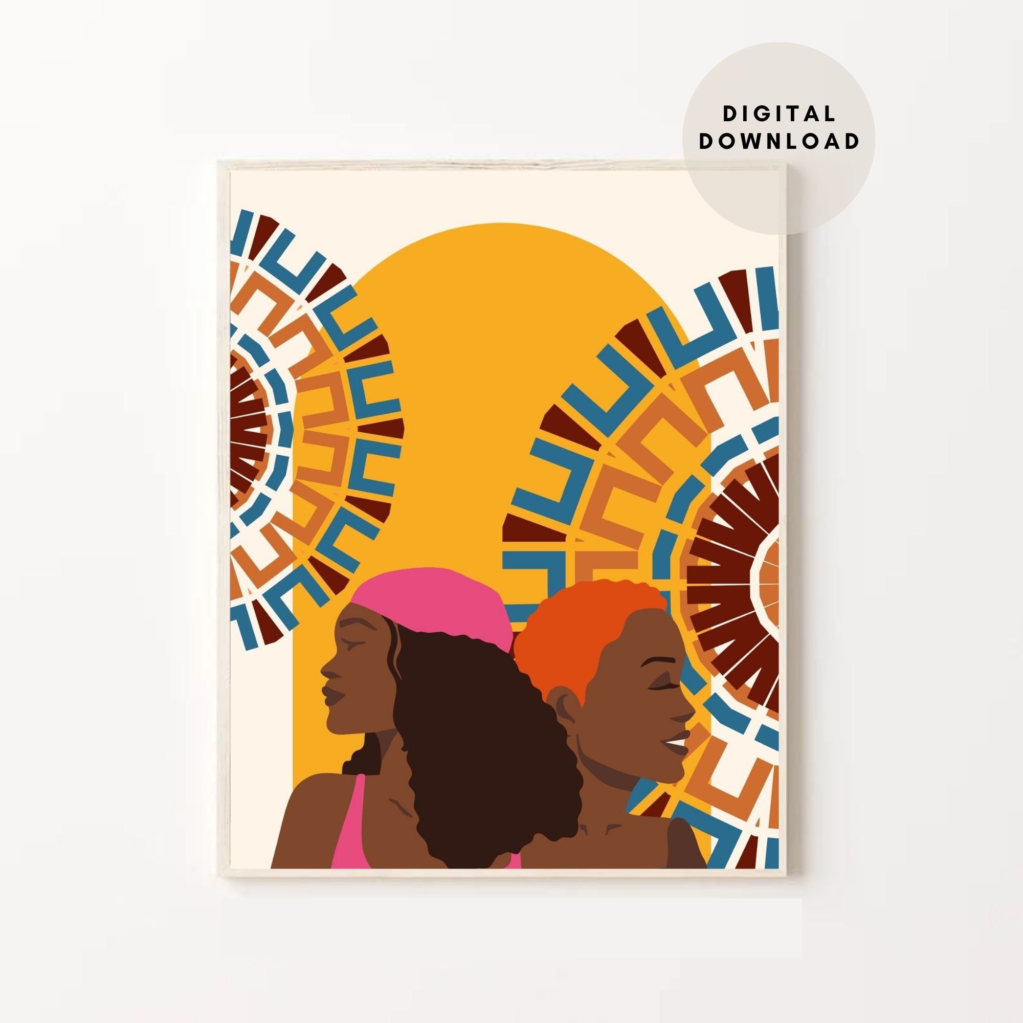 African American Women Art Black Girl Wall Art Afro Women Etsy