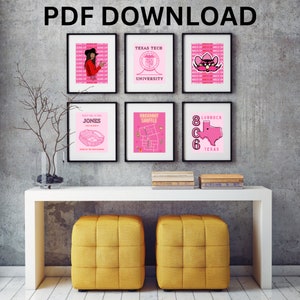 Lubbock, TX - Texas Tech University Pink Themed Wall Art