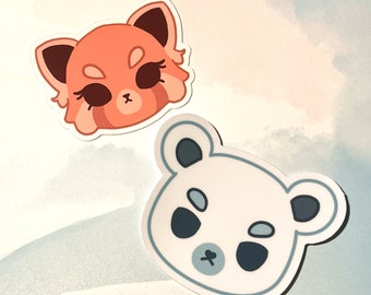 Red Panda | Polar Bear Vinyl Stickers