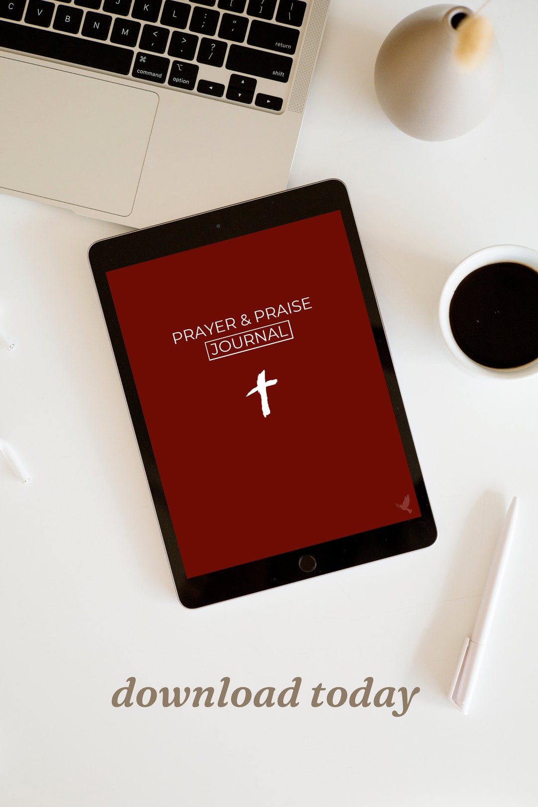 Red Prayer & Praise, Guided Digital Prayer Journal for Deepening Your