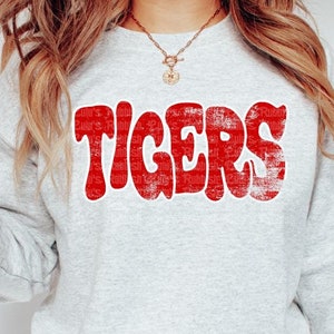 Tigers Wonky png digital download, Tigers png red and white