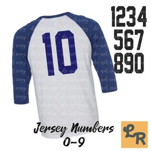 Jersey Numbers digital download, PNG Design Digital Download, Digital Numbers 0-9