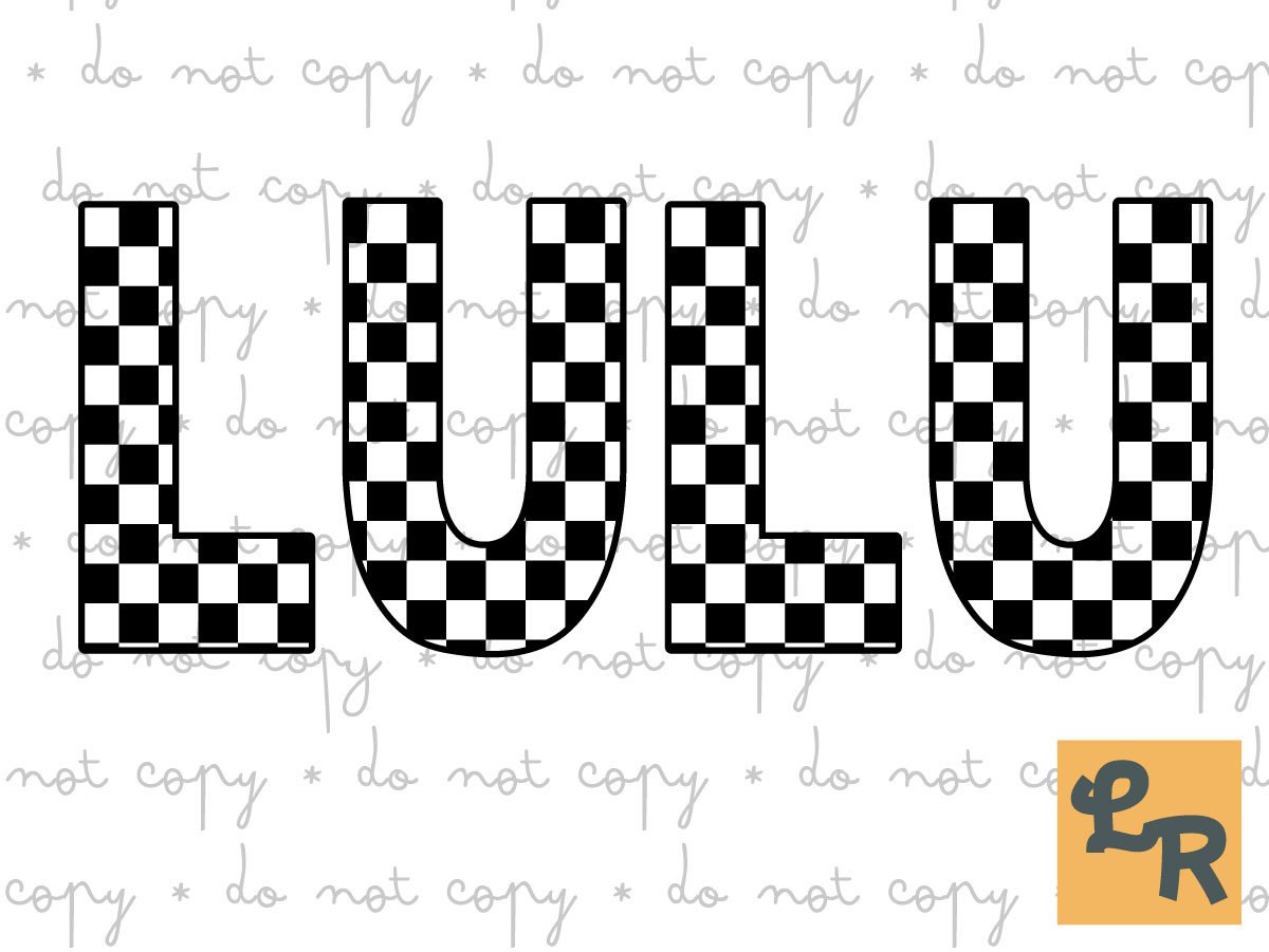 Checkered Alphabet Digital Download, PNG Design Digital Download ...