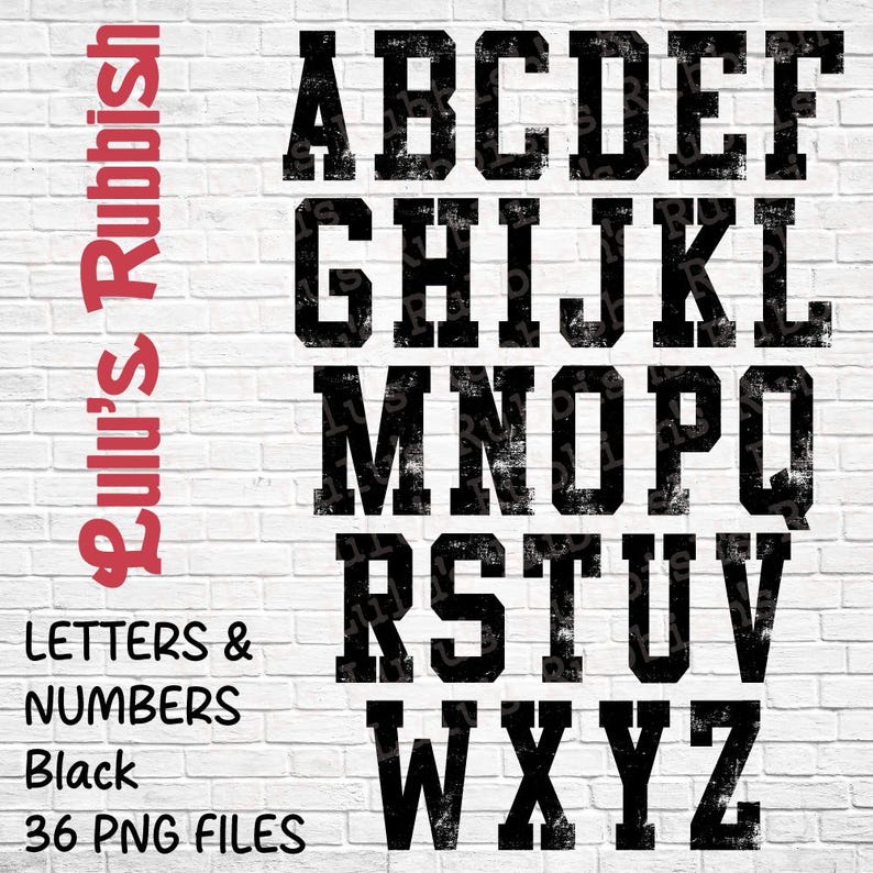 Stretch Letters Distressed Alphabet PNG, Stretch Black Letters Numbers, Digital ...
