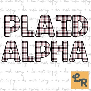 Plaid Alphabet digital download, Design Digital Download, Alphabet PNG