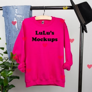 GILDAN Heliconia Crew 18000 Mockup, Heliconia Sweatshirt Mockup, Gildan Sweatshirt