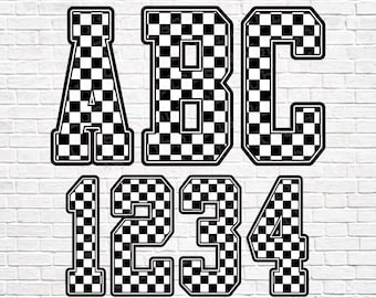Checked Letters Neutral Check Alphabet Set A-Z | Digital Download | 26 Individually ...