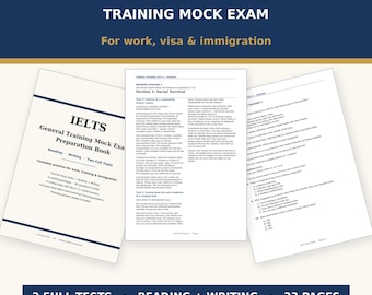 IELTS General Training Reading Writing Mock Test PDF | UK Visa Work Immigration Prep | 2 Full Tests Band 7+ Model Answers