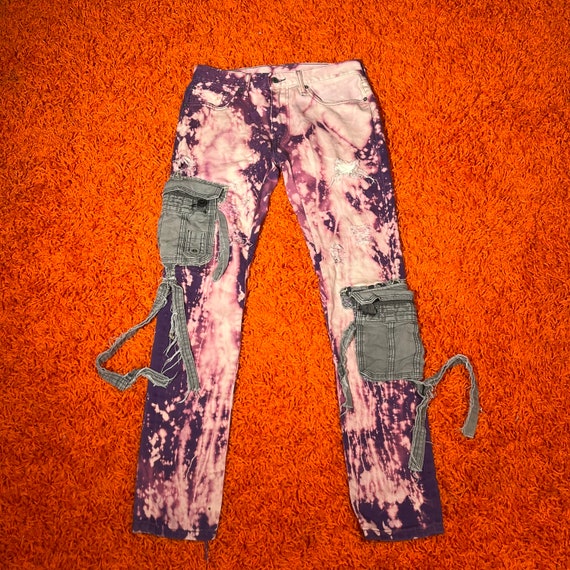 Custom Dyed and Altered Levis Pink & Purple (31x3… - image 1