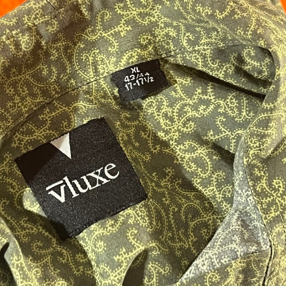 Vluxe Green Paisley Button Down Shirt (XL) - image 3
