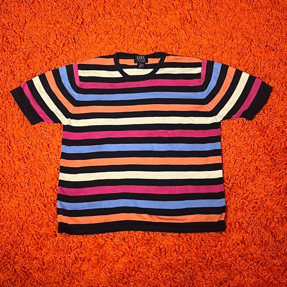 City Silk Knitwear Striped Multicolor Vintage Shir