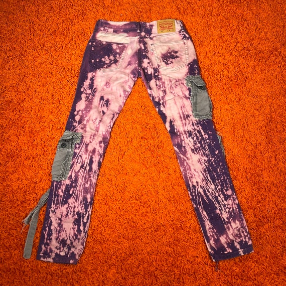 Custom Dyed and Altered Levis Pink & Purple (31x3… - image 4