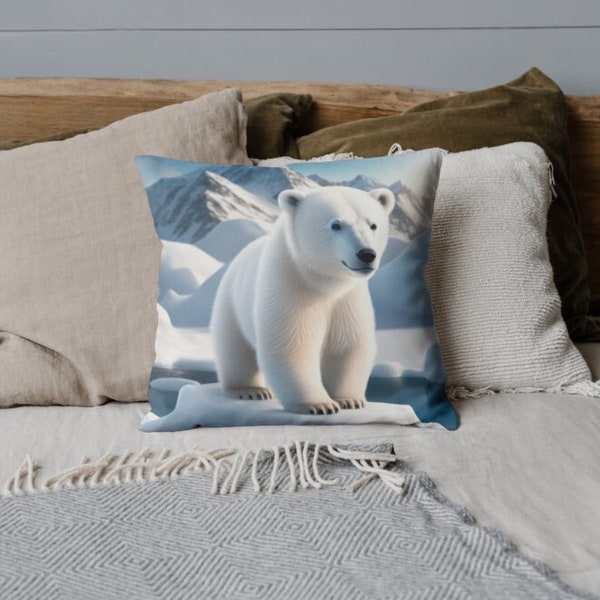 Arctic Embrace: Serene Polar Bear Pillow