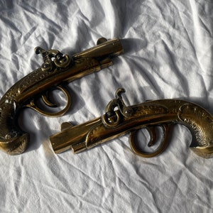 Brass Plated Revolver Wall Hangings