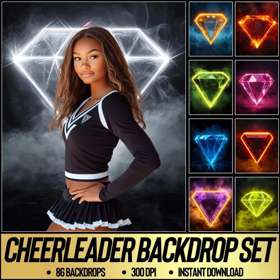 86 Cheerleader Digital Backdrops for Sports Photography | Cheer ...