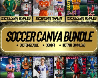 Soccer Canva Poster Template BUNDLE | Custom Soccer Banner, Soccer Poster, Soccer Backdrop | Digital Background