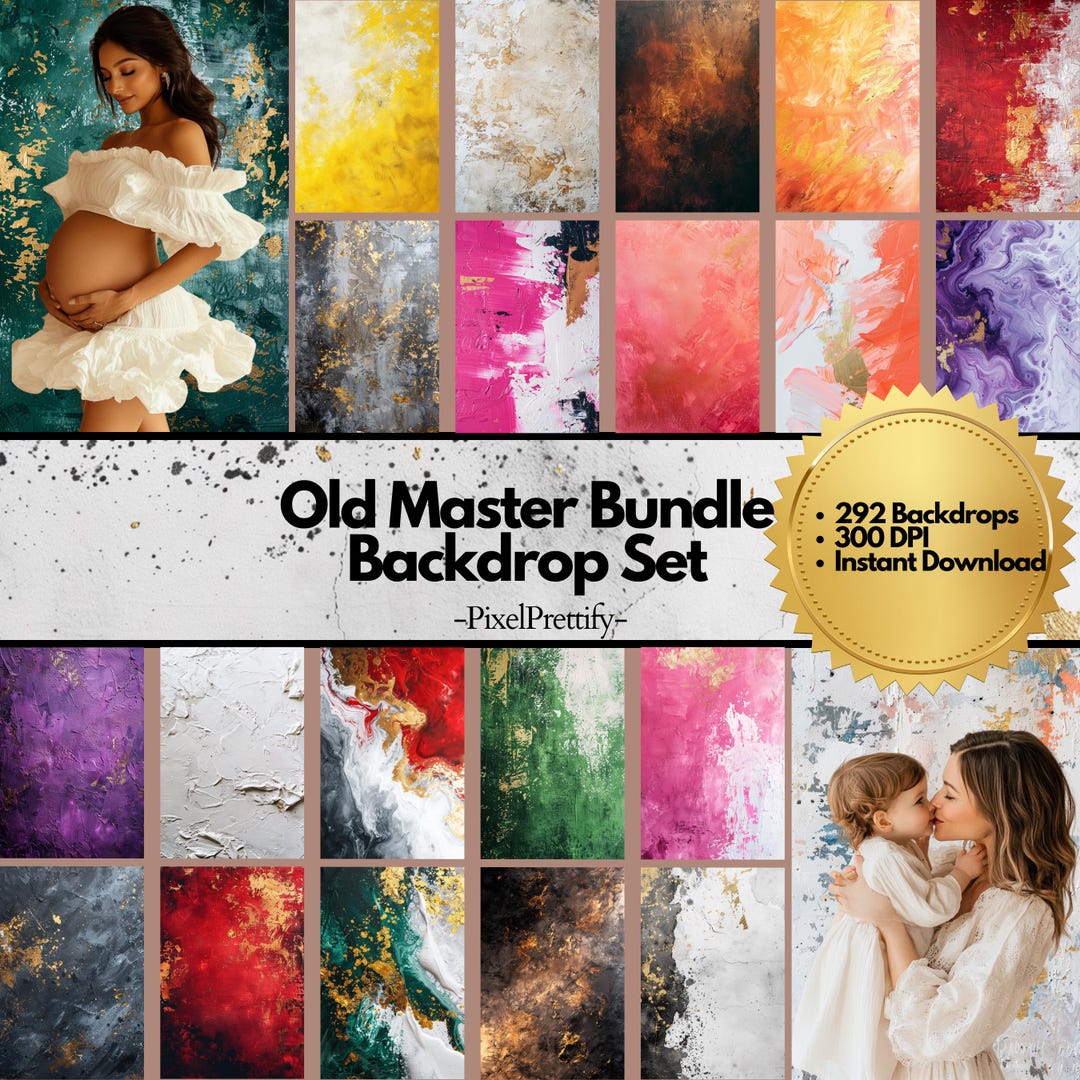 Master Background Design OLD MASTER Bundle Photography Background Backdrop, Vertical Portrait ...