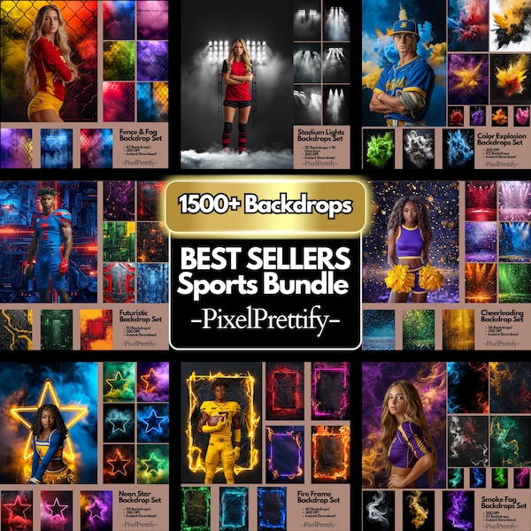 1500+ Sports Backdrop Bundle | Digital Background | Baseball Background | Basketball Backdrop | Football Background | Soccer Team Backdrop