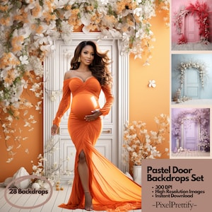 Pastel Door Digital Backdrop, Maternity Backdrop Overlays, Studio Backdrop Overlays, Fine Art Textures, Photoshop Overlays
