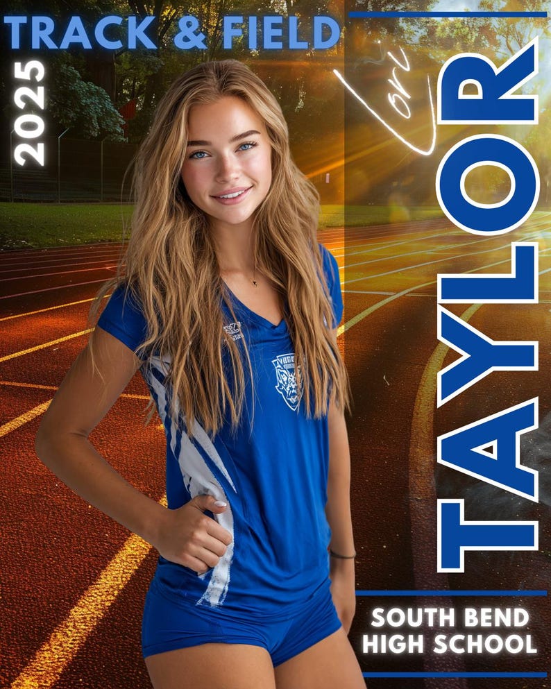 Track and Field Canva Template | Track Background for Senior Sports ...