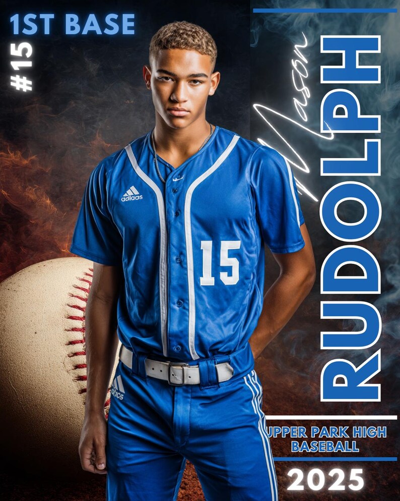 Baseball Canva Poster Template | Custom Senior Sports Banner, Baseball ...