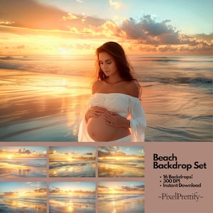 Beach Sunset Digital Backgrounds Maternity Backdrop Overlays Studio Backdrops Photoshop Maternity Fine Art Textures Photoshop Overlays jpg