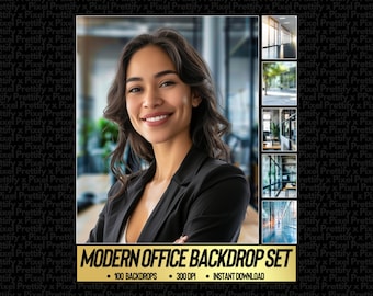 100 Modern Office Digital Backdrops for Professional Headshots & Business Portraits | Zoom Background Overlay with Soft Focus Elegant Design