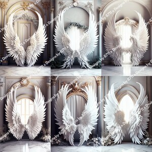 Angel Wings Digital Backgrounds Maternity Backdrop Overlays Studio ...