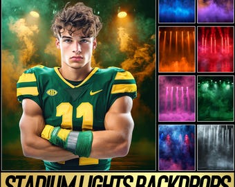 Friday Night Light Overlays, Stadium Light Backdrop Overlays, Sports Digital Backdrops, Sports Photography Backdrops for Photoshop Composite