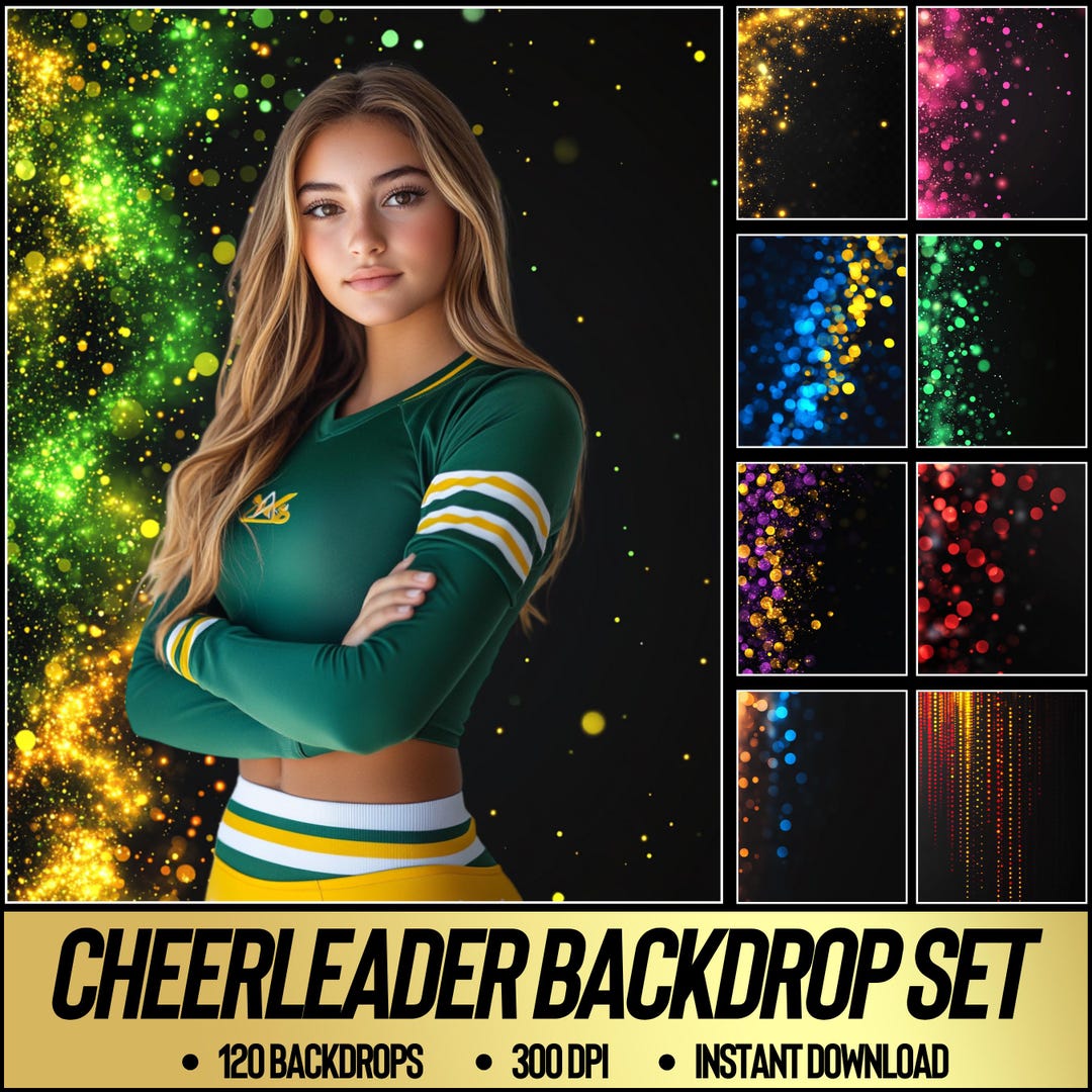 120 Cheerleader Digital Backdrops for Sports Photography | Cheer ...